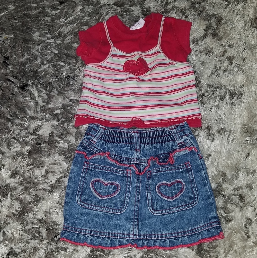 Girls 18 mos skort & shirt outfit
